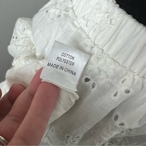 Polly White Eyelet Summer Ruffle Mini Skirt Embroidered - Picture 6 of 9
